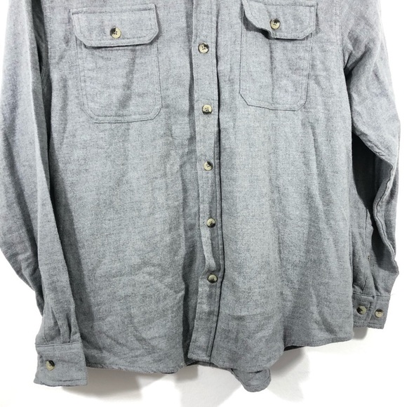 Woolrich Gray Flannel Button Down Shirt M - Picture 4 of 7